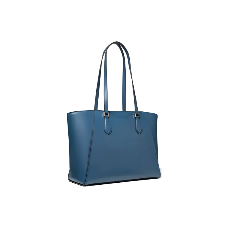 MICHAEL KORS MK Taryn Leather Tote Bag, Shopping Bag, Handbag, Shoulder Bag Tubas Women's Dark Tweed Blue-1