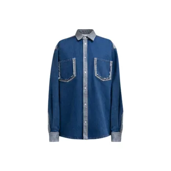 MARNI Bleached Coated Denim Shirt 'Ocean'
