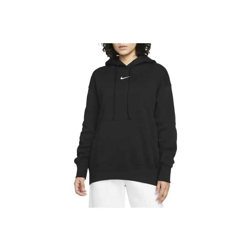 Nike Women's Phoenix Fleece Oversized Pullover Hoodie Black/Sail-0