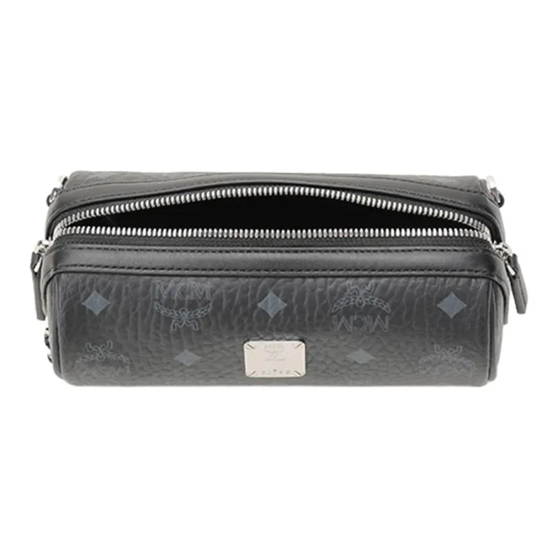MCM Klassik Visetos Canvas With Leather Pillow Bag Crossbody Bag Mini Unisex Black-5