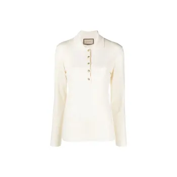 GUCCI Rib-stitch Cashmere Polo Jumper