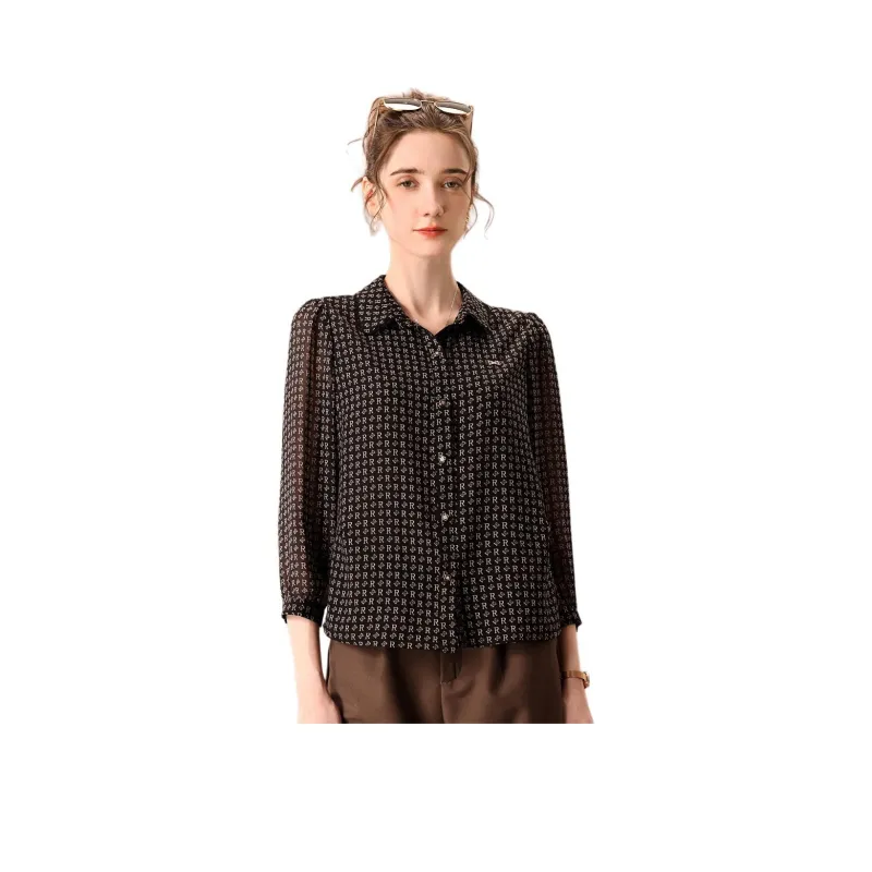 FENHONGMALI Shirt Women's Black-0