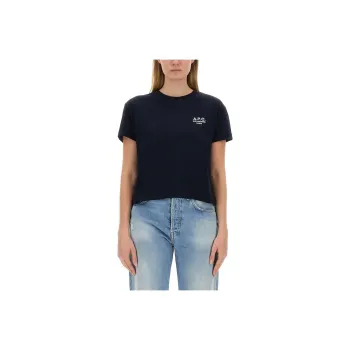 A.P.C Logo Embroidered Crewneck T Shirt