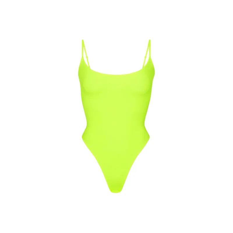 SKIMS FITS EVERYBODY CAMI BODYSUIT Bodysuits Women's Green Highlighter/Green Neon Pen-0