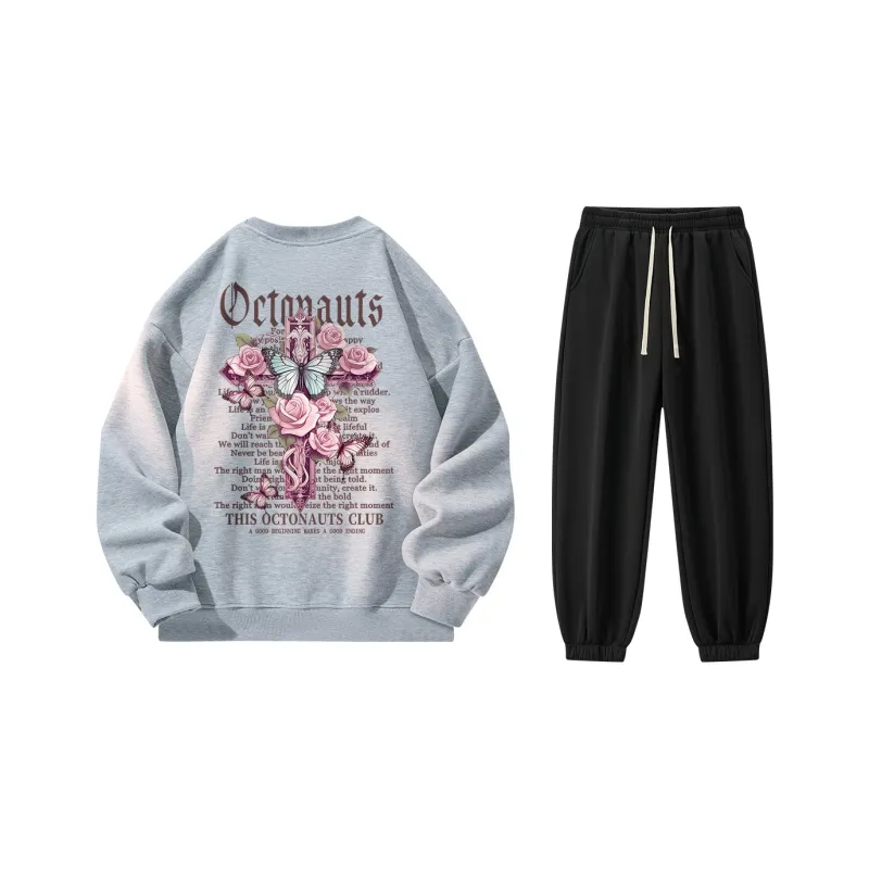 Small Columns Under The Sea Sweatshirt Set Unisex-14