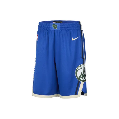 Nike x NBA Milwaukee Bucks Dri-Fit Swingman Basketball Shorts City Edition Men's Blue
