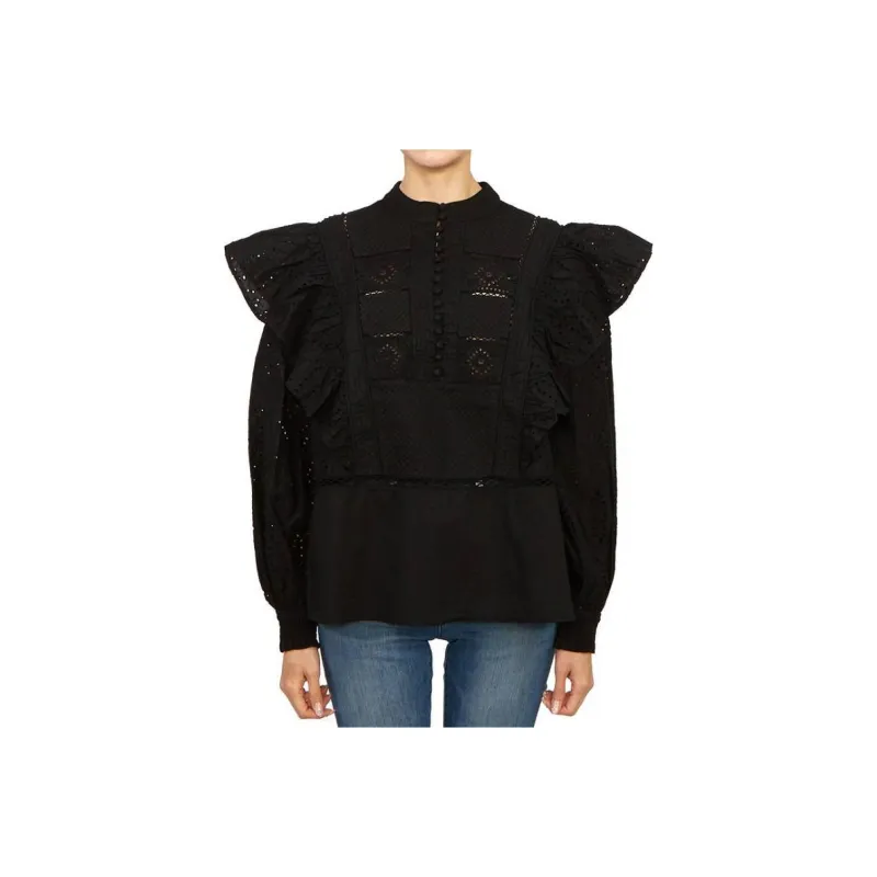ALLSAINTS Aubrey Broderie anglaise Cotton Top-0