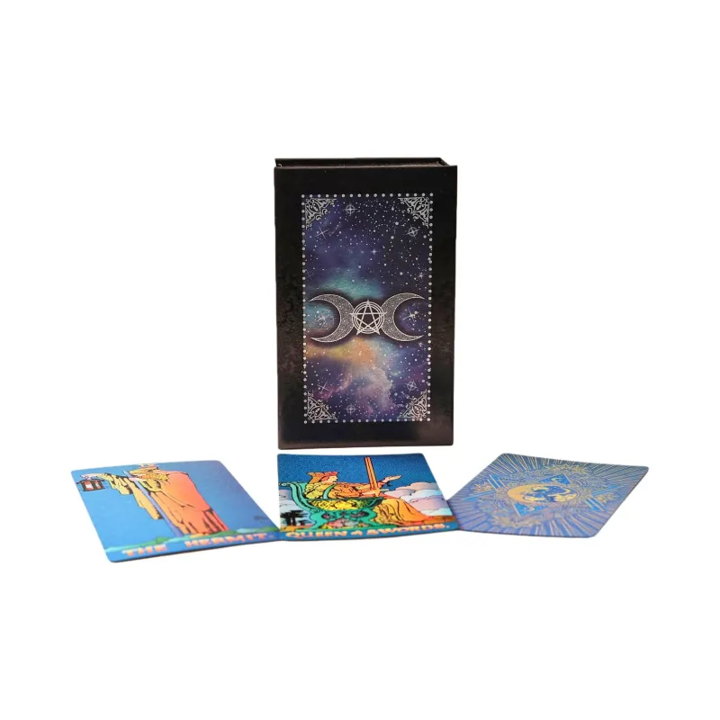 ZOCO Black Gold Sun Tarot Card Box Included Waterproof And Durable PET Material Board Games-13