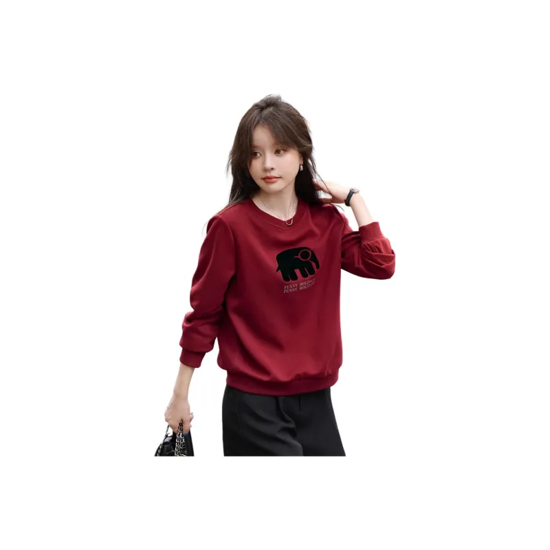 Mo Han Yi Mei Sweatshirt Women's Vintage Red-0