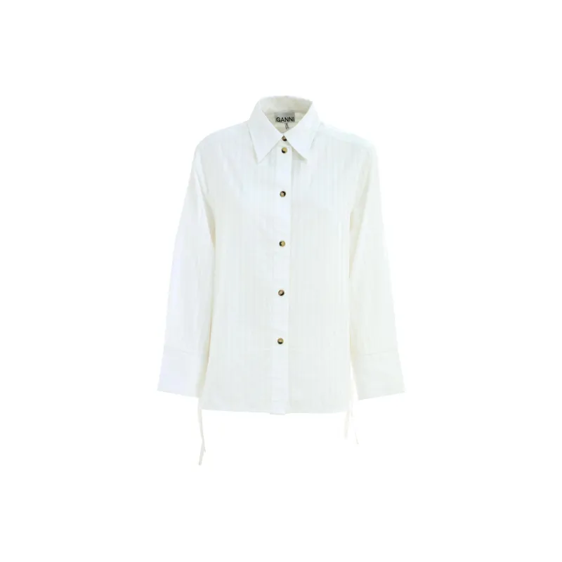 GANNI Striped Oversized Shirt-0
