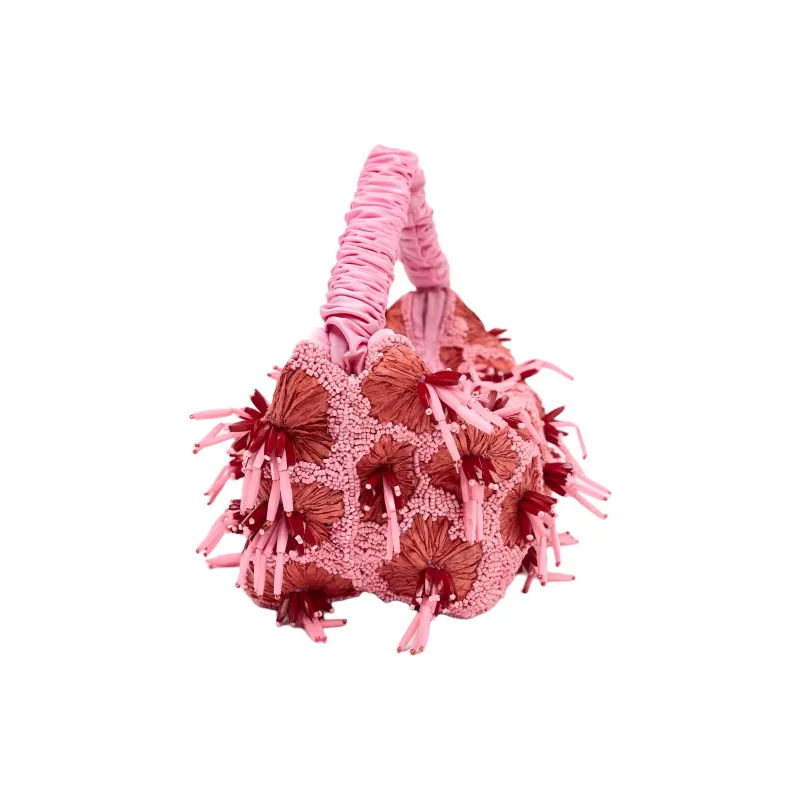 ZARA Polyester Bucket Bag Handbag Trumpets Women's Pink-1