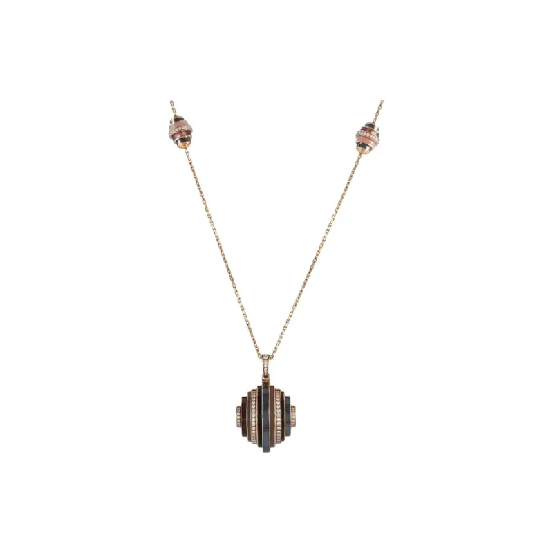 Cartier 18K Rose Gold Collier Nouvelle Vague Multi stone Necklace-1