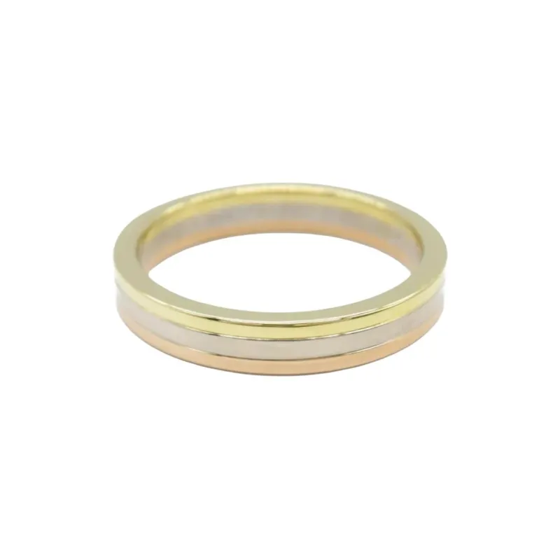 Cartier 2010s 18K Yellow White And Rose Gold Vendome Louis Ring-2