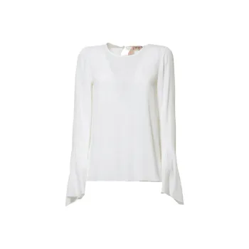 N°21 Flared Cuff Crewneck Blouse