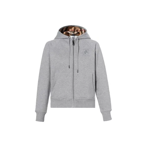 Burberry Logo embroidered Zip up Hoodie Women
s