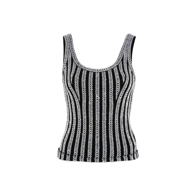 MISSONI Striped Knitted Tank Top-0