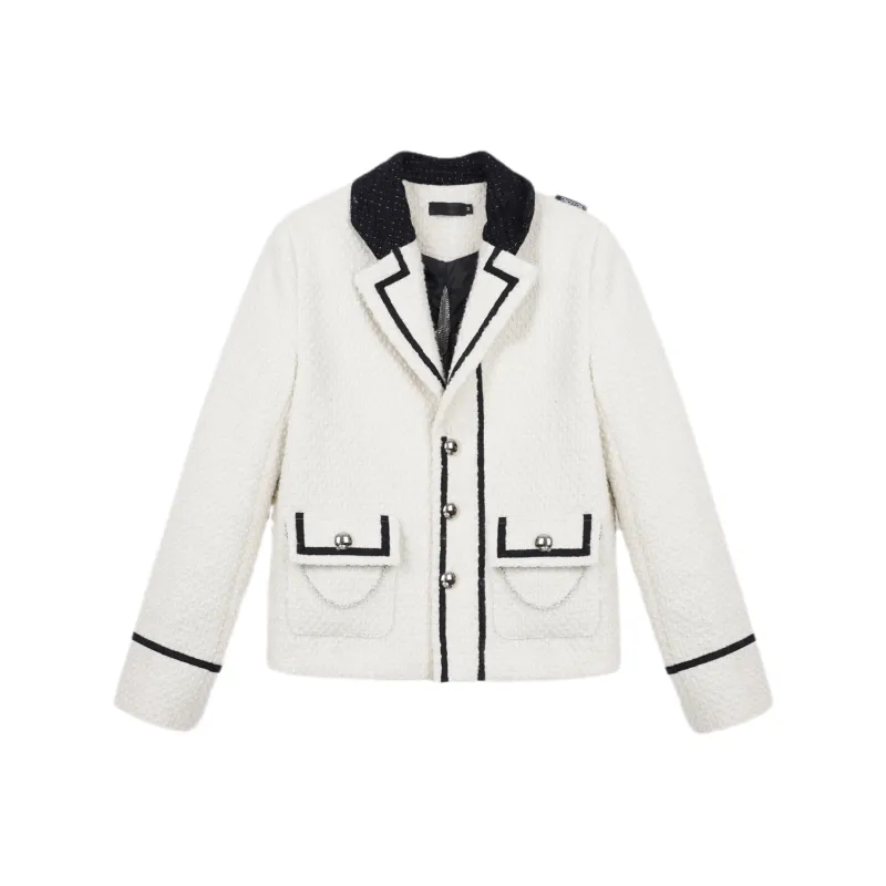 ONOFFON Solid Color Slim Fit Coat Spring And Autumn Women's Includes Gift Box Sets White-2