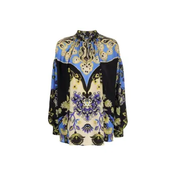 ETRO Floral Print Round Neck Blouse