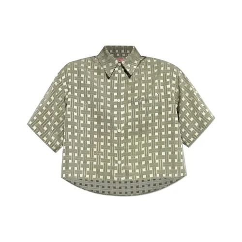 KENZO Checkered Pattern Cropped Shirt