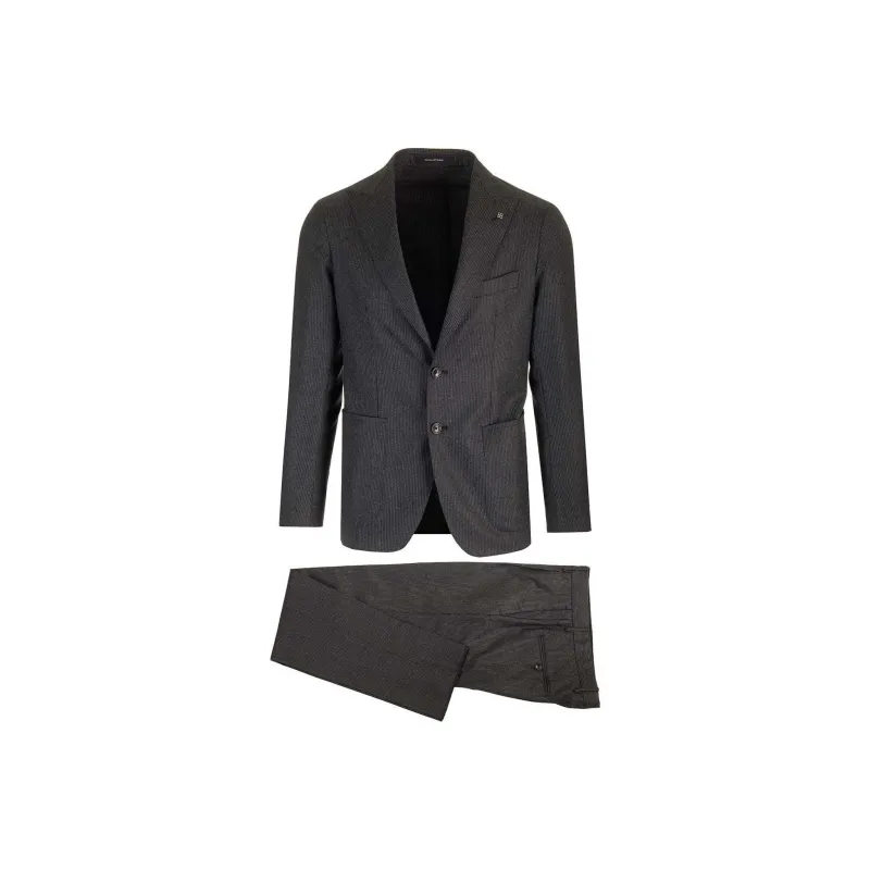 Tagliatore Montecarlo Single Breasted Pinstriped Suit-0