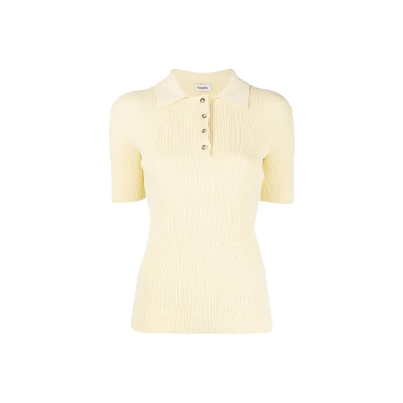 NANUSHKA Ribbed knit Polo Shirt-0