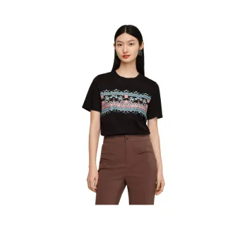 JZ. ANNAKRO T Shirt Women's Floral Black