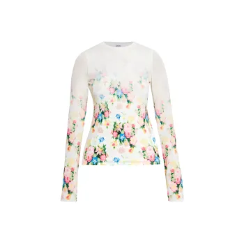 LOEWE Floral Printed Long Sleeved Top
