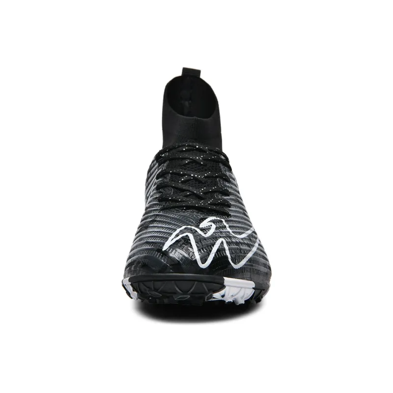Binary TF Rubber Broken Studs Cushioning Abrasion Resistant Lightweight Soccer Shoes Unisex Black-7
