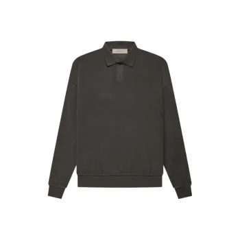 Fear Of God Essentials Women's Velour L/S Polo Off Black