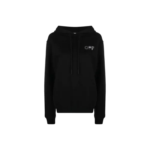 OFF WHITE Arrow Motif Drawstring Hoodie
