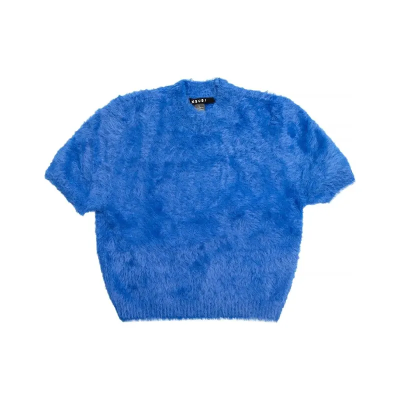 Ksubi Cyber Knit Short Sleeve Top 'Blue'-0