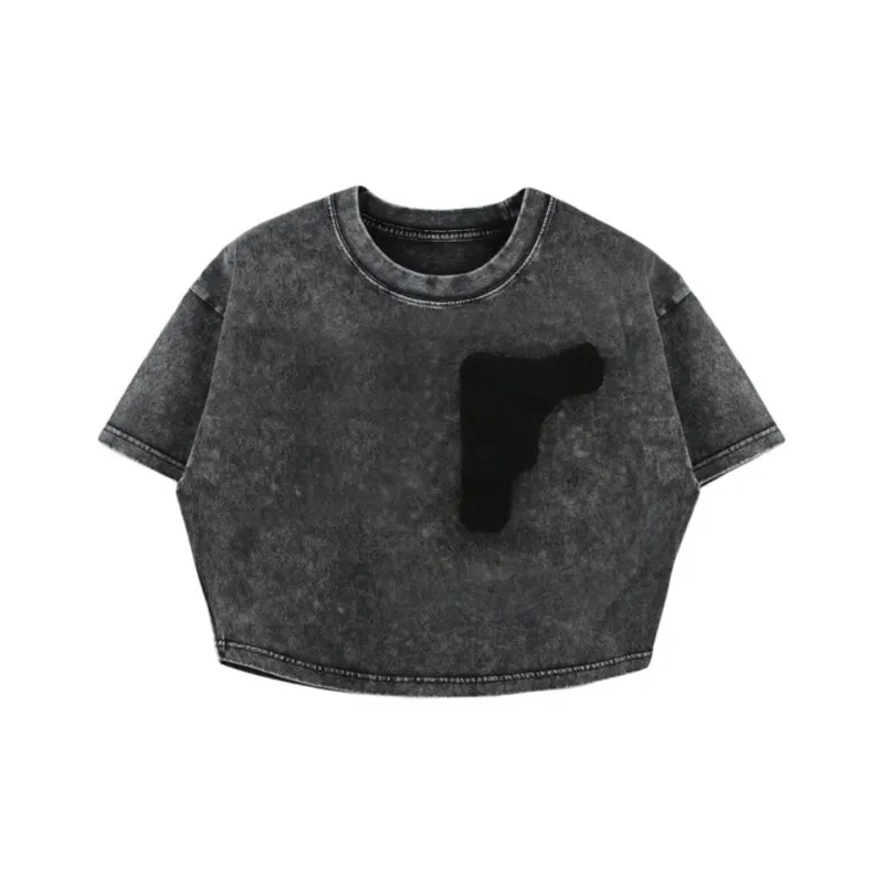 DRAGON FACE T Shirt Women's Dark Gray-0