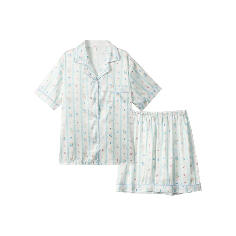 XIAFENYAN Pajama Set Women's Blue-0