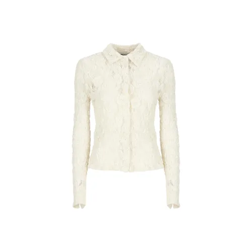 MSGM Floral Laced Semi Sheer Shirt