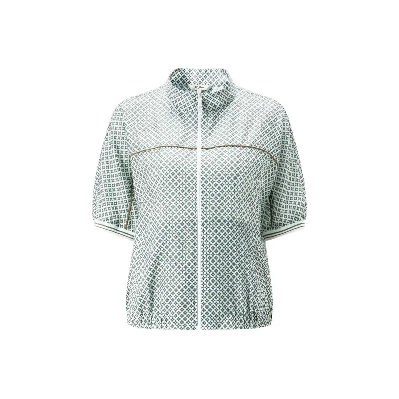 JZ Juzui Jacket Women's Light Green Pattern-0