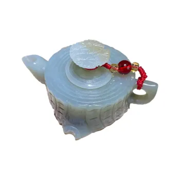 BUDOUXIAOAI Hetian Jade Handheld Piece White Jade/Pale Greenish White Jade Unisex
