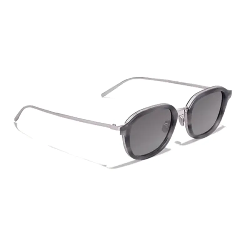 BERLUTI Metal Acetate Irregular Shape Sunglasses Unisex Silver-1