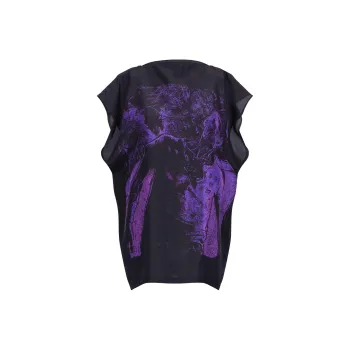MM6 Maison Margiela Ruffled Sleeveless Silk Blouse