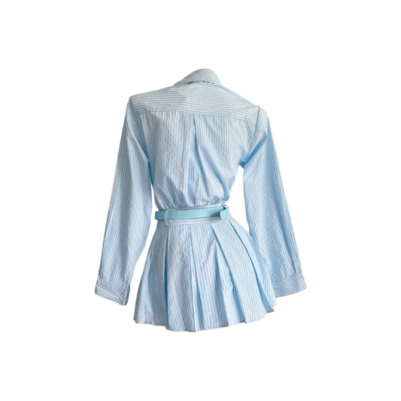 PLANE DRIFT Long Sleeved Dress Women's Blue-1