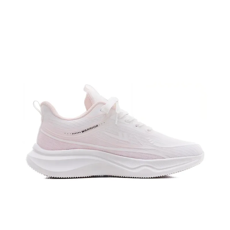 Warrior Cushioning And Breathable Low Top Casual Running Shoes Women's White Pink-3