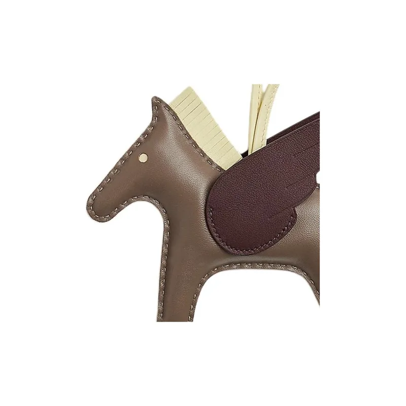 HERMES Rodeo Pegase Milo Sheepskin With Swift Calfskin Bag Charm Bag Accessory Women's Brown & Coffee-1