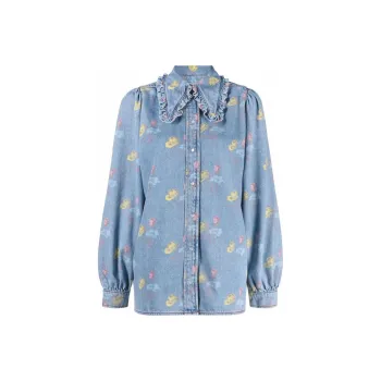 GANNI Shirts Women's Blue