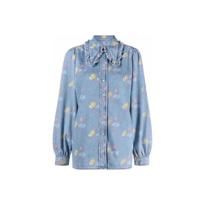 GANNI Shirts Women's Blue-0