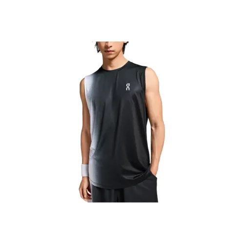 On CourtTank Tennis Tops Men's Black White