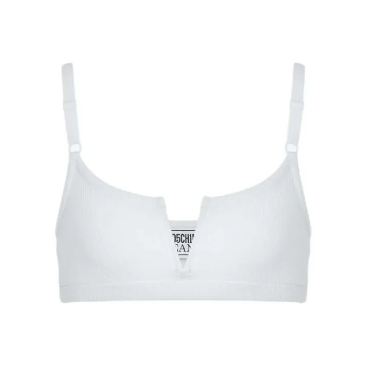 MOSCHINO Split neck Ribbed Bra-0
