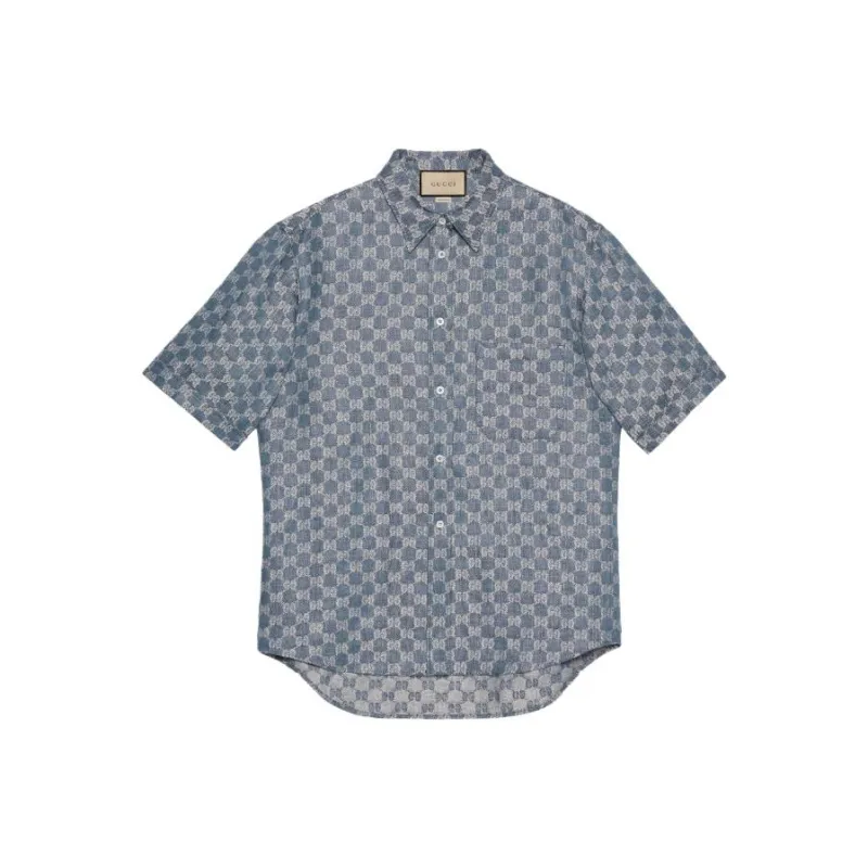GUCCI Gg Linen Jacquard Shirt-0