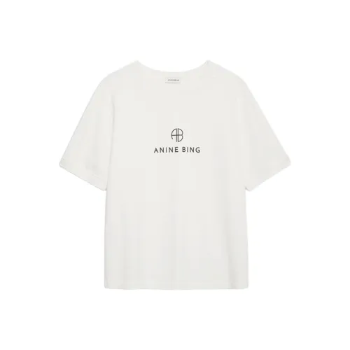 Anine Bing Jersey Logo Printed T Shirt
