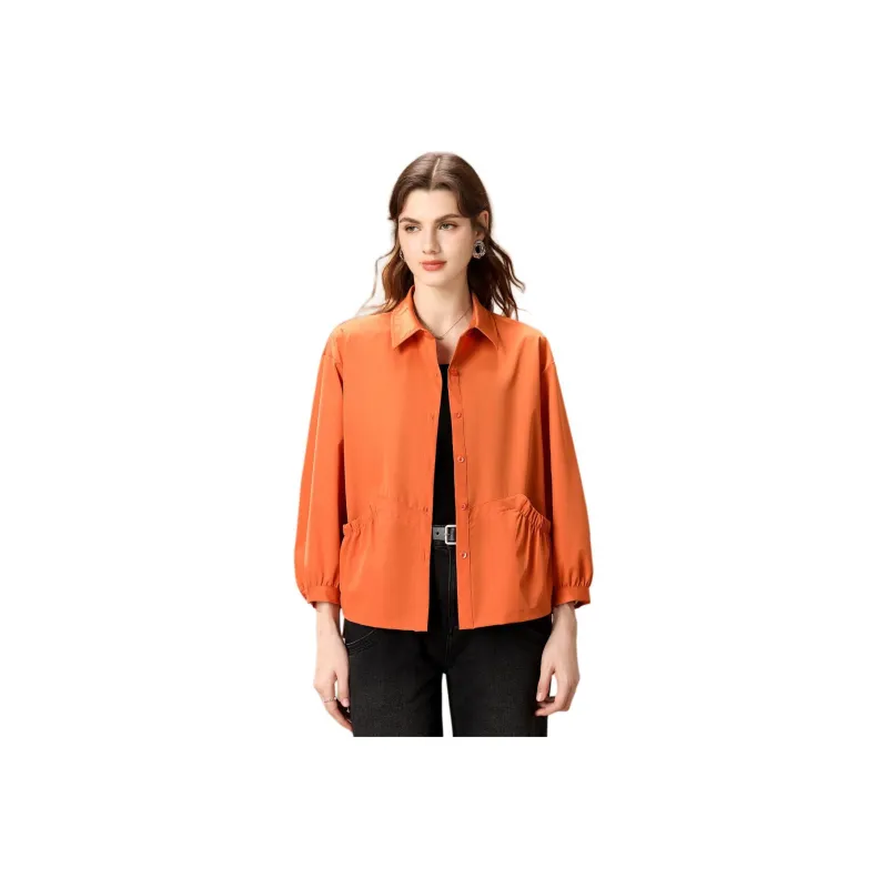 FENHONGMALI Shirt Women's Orange-0
