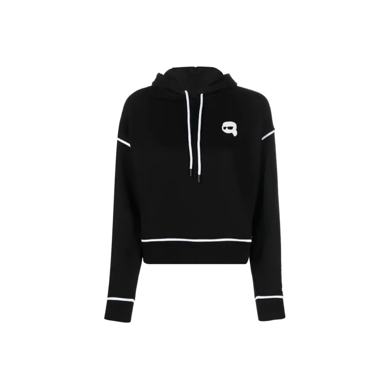 KARL LAGERFELD / Karl Lagerfeld Jeans Logo-patch Drawstring Hoodie-6