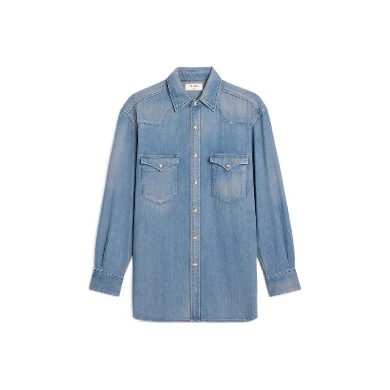 CELINE Shirts Women's Blue-0